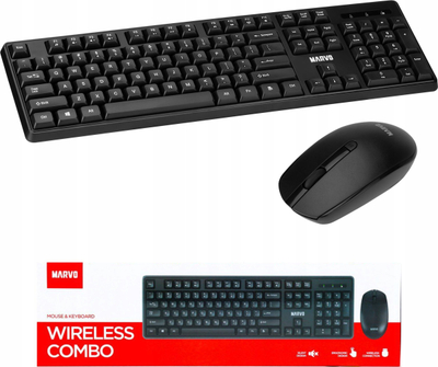 Set tastierë dhe maus Marvo WS005, wireless 2.4GHz, layot US, i zi