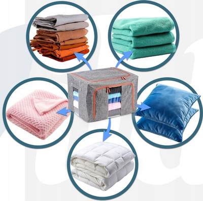 Qese organizuese Vilde Storage Bag, 66L, me zinxhir, gri melange