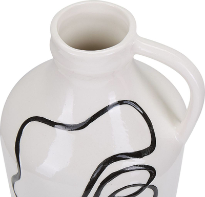 Vazo dekorative Beliani AGRINION, stoneware, 19 cm, e bardhë