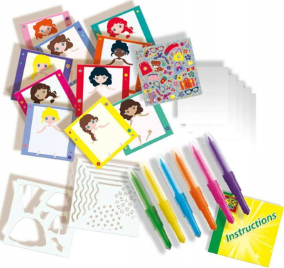 Set vizatimi SES Creative 14709 Blow Airbrush Pens, 6 stilolapsa me frymë, Fashion Designer, shumëngjyrësh