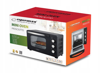 Furrë e vogël Esperanza MINI OVEN PROSCIUTTO EKO008N, 20L, 1600W, e zezë