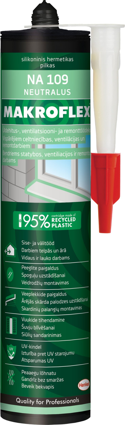 Silikon neutral Makroflex NA109, 300ml, për punime ndërtimi dhe ajrosje, gri