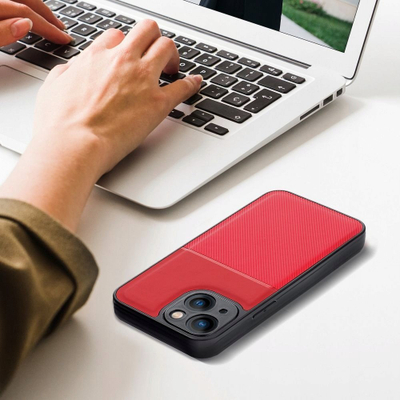 Kapak Noble për Xiaomi Redmi Note 13 5G, PU PC TPU, i kuq