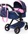 Karrocë kukllash Bayer XEO Deep, për kuklla deri 52 cm, me dorezë që rregullohet, blu rozë