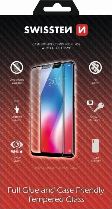 Mbrojtës ekrani Swissten Case Friendly për iPhone 11 Pro, xham 9H, 0.3mm, i zi