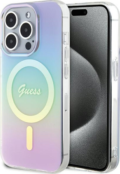 Kapak telefoni Guess GUHMP15LHITSU, për iPhone 15 Pro 6.1", MagSafe, vjollcë