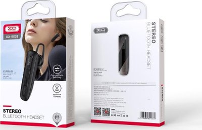 Kufje Bluetooth XO BE28, Bluetooth 5.0, 5 orë bateri, ngjyrë e zezë