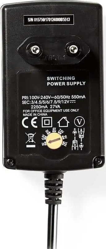 Adapter rryme Nedis, 27W, 2.25A, i zi