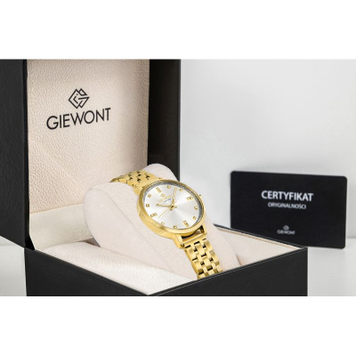 Orë dore femrash Giewont GW7370 B2 Sapphire, mekanizëm kuarc, çelik inoksi, ngjyrë ari