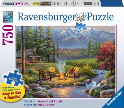 Пазл Ravensburger Riverside Living Room, 750 големи парчиња, 80 x 60 cm, повеќебоен