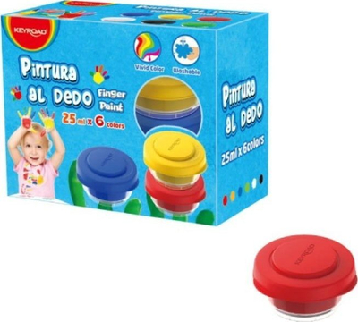 Ngjyra gishti Keyroad Finger Paint, set 6 ngjyra, 25ml