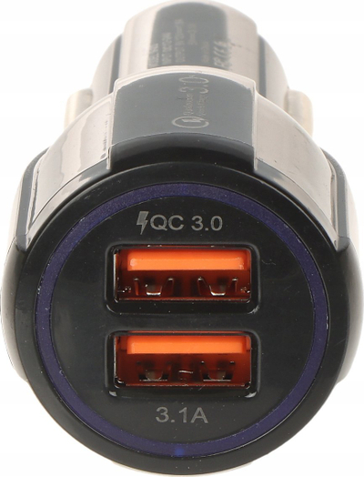 Karikues veture Quick Charge 3.0, 2x USB, 5V 3.1A, i zi