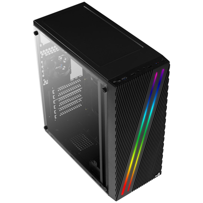 Kutia PC Aerocool Streak ACCM-PV19012.11, Midi Tower, RGB, e zezë