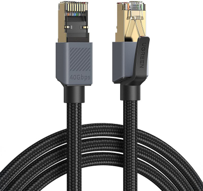 Kabllo rrjeti Ugreen NW343 RJ45 Cat.8 F/FTP, 40Gbps, 1m, e zezë