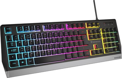 Tastierë gaming Genesis RHOD 300 RGB, me kabllo, layout FR, ngjyrë e zezë