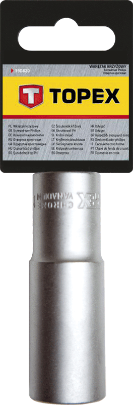 Kokë gjashtëkëndore Topex 38D762, 1/2", 30mm, çelik krom vanadium