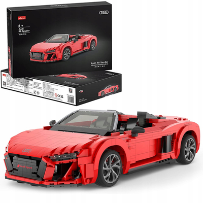 Set ndërtimi RASTAR 93800 Audi R8 Spyder, 1440 copë, shkalla 1:14, i kuq