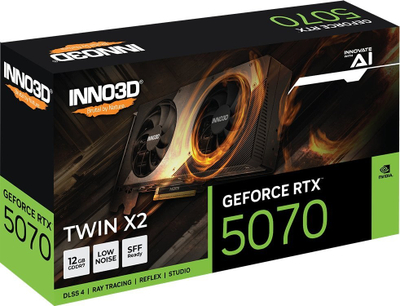 Kарта графичка INNO3D GeForce RTX 5070 TWIN X2, 12GB GDDR7, црна