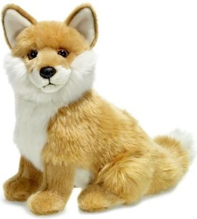 Плишана играчка WWF Црвена лисица со бебе, 28 cm, кафеава