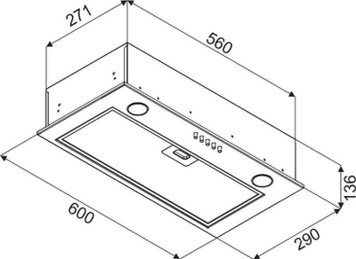Aspiratorë gatimi Clarko SL-BOX 60, i hirtë