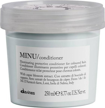 Balsam flokësh Davines MINU, 250ml, për flokë të lyer, që i mban të hidratuar