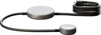 Безжичен полнач ZENS Charging Cable Pro 2, Qi2 15W, за iPhone и Apple Watch, црн