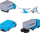 Set lodrash transporti Majorette MAERSK, die-cast, 4 modele, blu