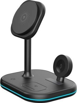 Standi karikues Tech-Protect QI15W-A27, 3 në 1 MagSafe, 15W, i zi