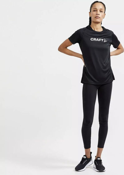 Bluzë sportive Craft Core Unity Logo Tee W, 100% poliester, e bardhë