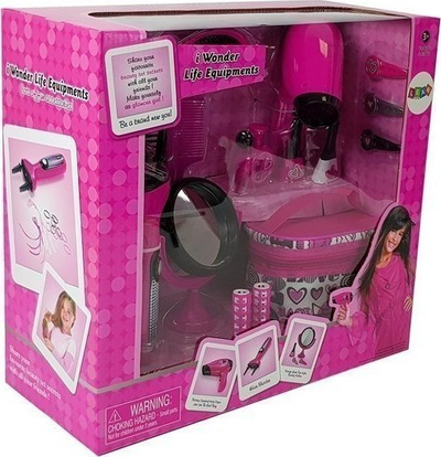 Set lojë bukurie Lean Sport Beauty, tharëse flokësh, aparat për gërsheta, rozë