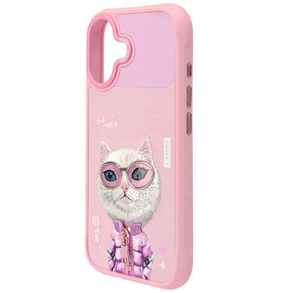 Mbulesë telefoni PanzerGlass Case Nimmy Cool and Cute 2.0 Cat, për iPhone 17, rozë