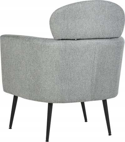 Karrige kolltuku SOBY Armchair, material tekstili, këmbë metalike, gri