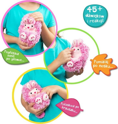 Lodër interaktive pellushi Epee Kulisie Pink Rabbit, me tinguj, reagim ndaj prekjeve, rozë