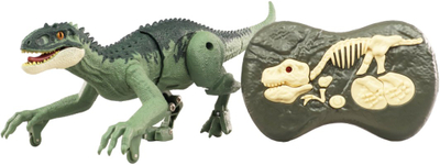 Lodër dinosauri me telekomandë Amewi Tyrannosaurus, 21 cm, RC, jeshile