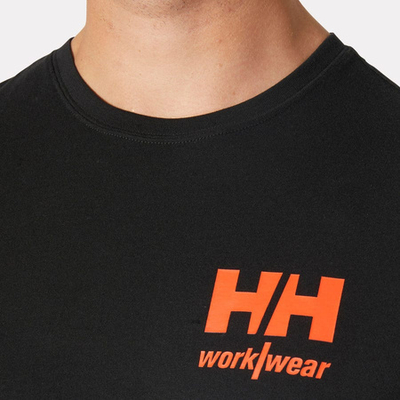 Bluzë Helly Hansen Workwear Classic Logo 993, pambuk 100%, e zezë