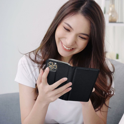 Këse librak për telefon Motorola Moto G73 5G, me magnet, me xhep për karta, e zezë