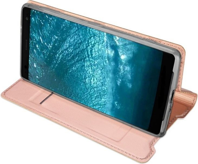 Kllëf telefoni Dux Ducis Flip Folio Samsung Galaxy A9, lëkurë, rozë