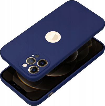 Mbështjellës silikon për iPhone 16 Pro, soft, blu e errët