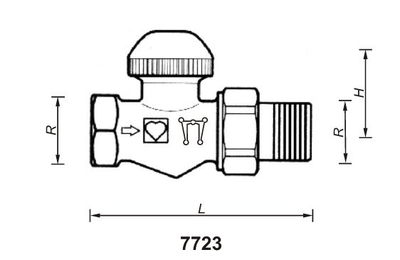 Valvul kontrolli ngrohjeje Herz TS Fig.7723, 1/2", bronzi, D-Form