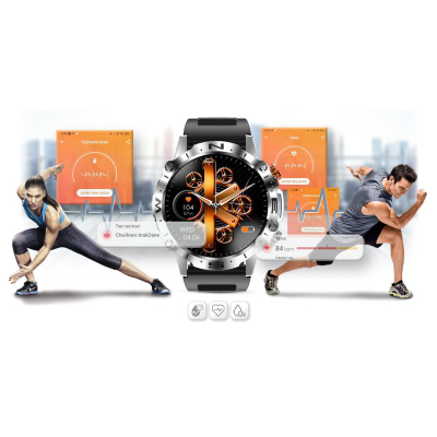 Smartwatch Mski Gravity GT20-2, ekran 1.43" AMOLED, thirrje me Bluetooth, ngjyrë argjendi