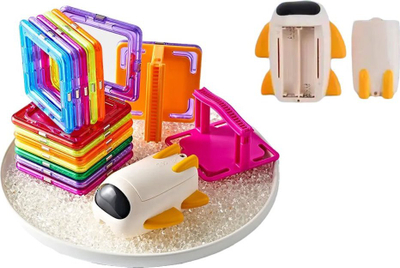 Set blloqe magnetike LeanToys Sky Track 14666, 29 elemente, shumëngjyrëshe