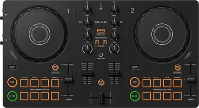 Kontrollues DJ AlphaTheta DDJ FLX2, 2 deck, 16 performance pads, i zi