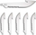 Tehe zëvendësuese Outdoor Edge Razor 3.0, drop point me dhëmbëza 3", set 6 copë