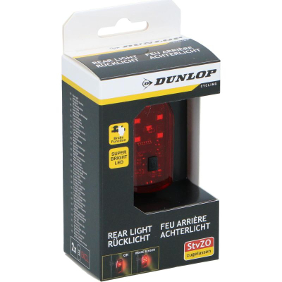 Dritë e pasme biçiklete Dunlop, 5 LED, me funksion freni, e kuqe