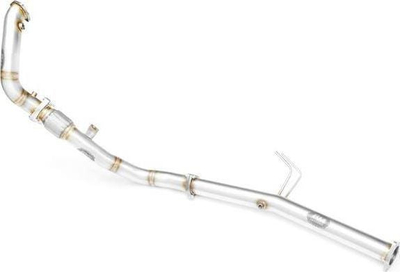 Downpipe shkarkimi për Audi A4 2.7 3.0 TDI, çelik inoks, diametër 63.5 mm, argjendtë