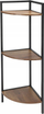 Raft këndor Home and Styling për shumë punë, me 3 kate, 23.5 x 23.5 x 76 cm, metal edhe dru, i zi