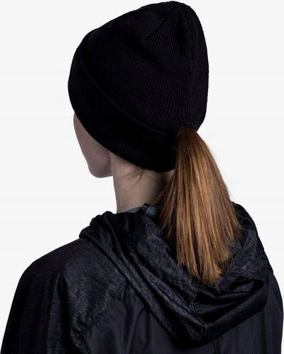 Kapele Buff Crossknit Beanie 13289199910, akrilik, thahet shpejt, e zezë