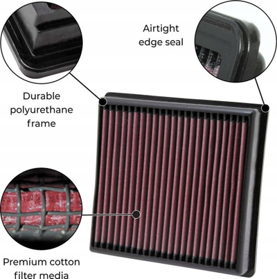 Filter ajri K&amp;N 33-2333 High Performance, i larshëm, i ripërdorshëm