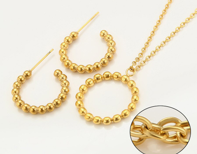 Set - qafore + vathë Xuping të praruara në ar 24 karatësh QVXAA