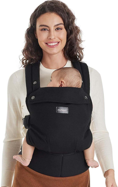 Mbajtëse bebe Momcozy Hip Seat Medium, 0-36 muaj, ergonomike, e zezë
